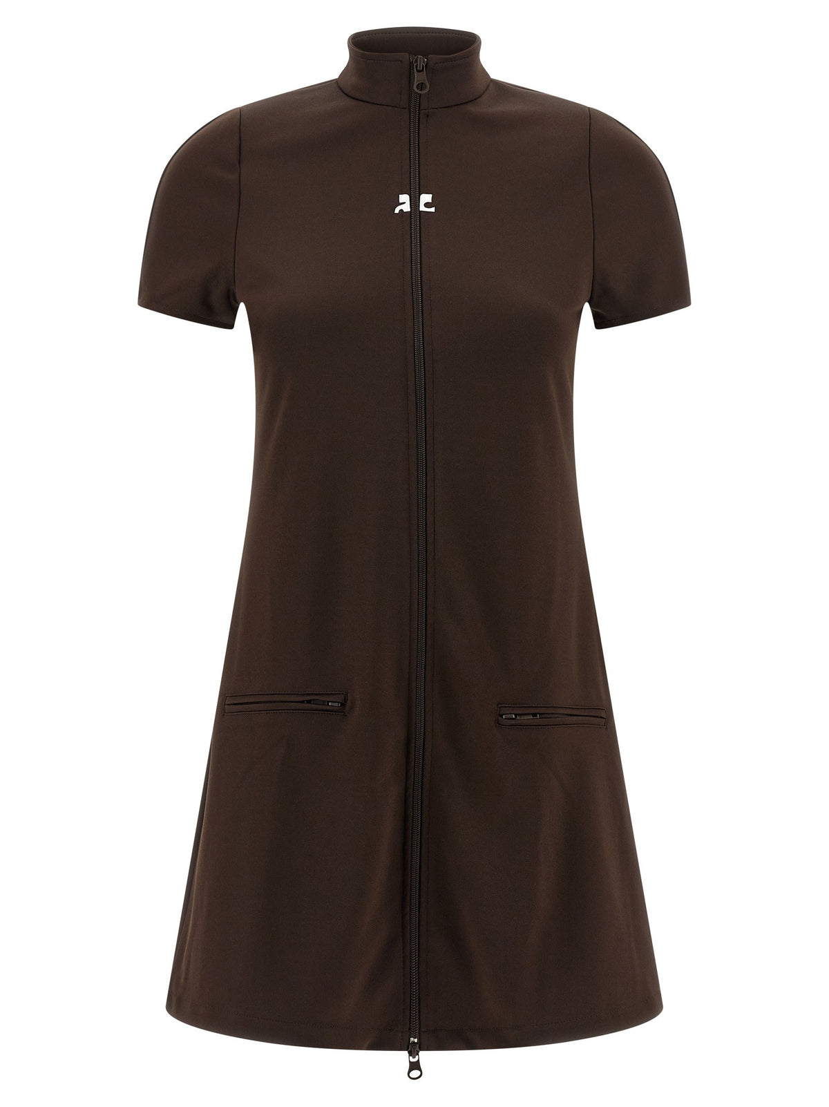 courrèges Interlock Tracksuit Mini Dress Brown