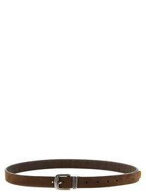 Brunello Cucinelli Inverted Leather Belt Brown