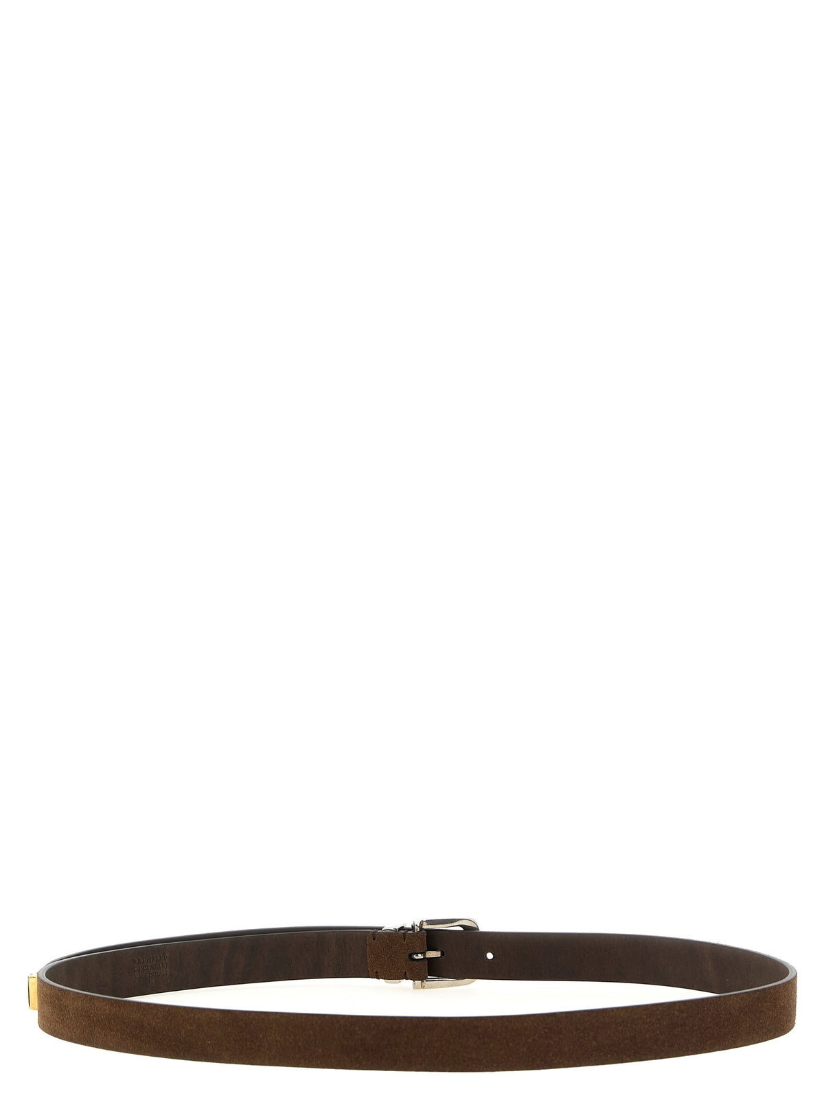 Brunello Cucinelli Inverted Leather Belt Brown