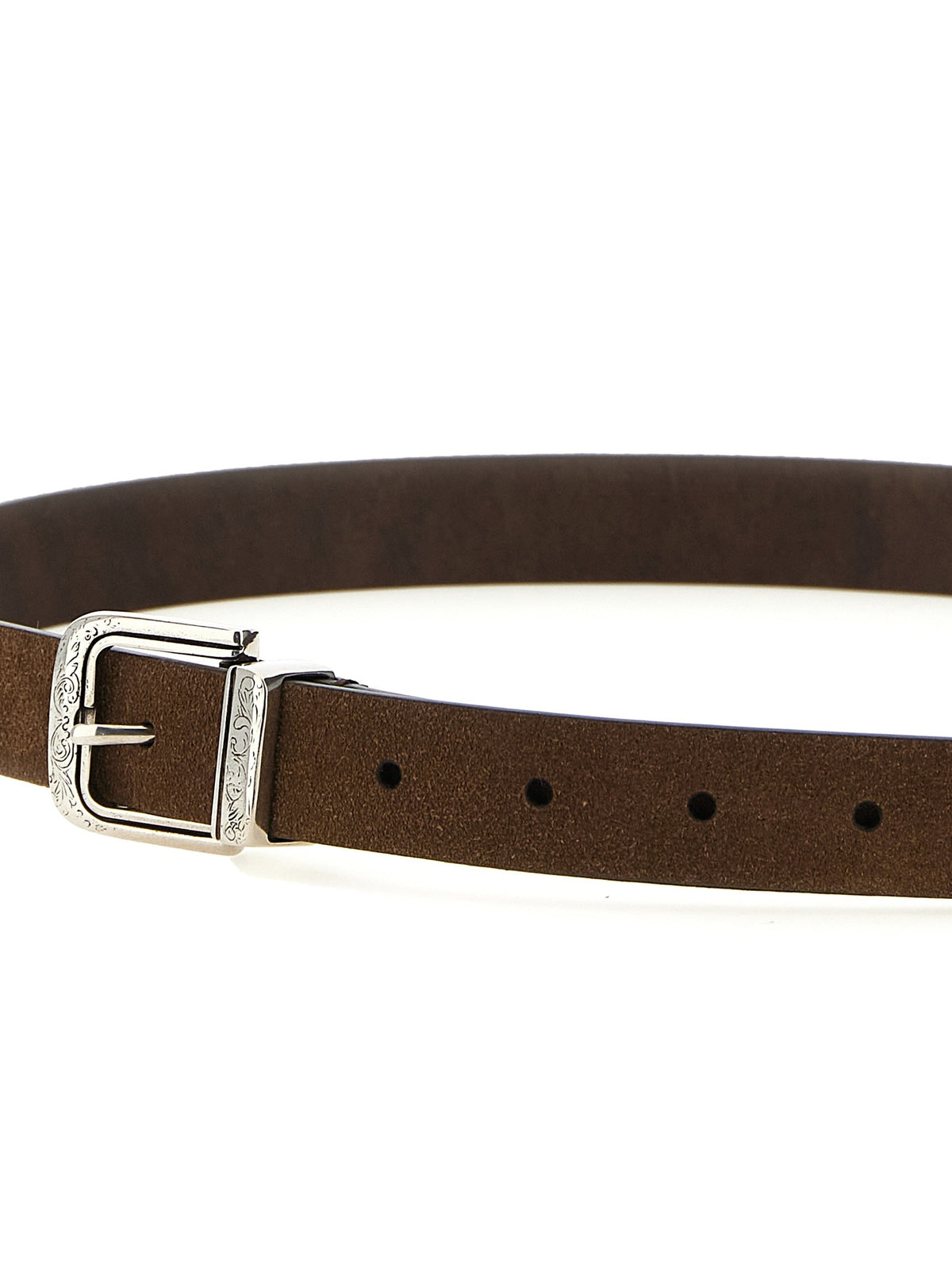 Brunello Cucinelli Inverted Leather Belt Brown