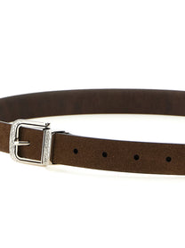 Brunello Cucinelli Inverted Leather Belt Brown