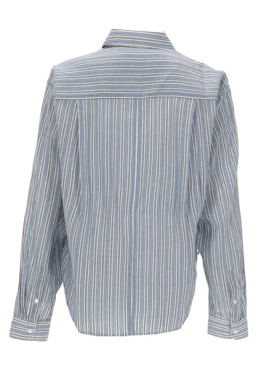 Isabel Marant Étoile women’s camicia nath blue long-sleeved button-up shirt with blue and white stripes in cotton blend