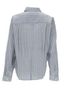 Isabel Marant Étoile women’s camicia nath blue long-sleeved button-up shirt with blue and white stripes in cotton blend