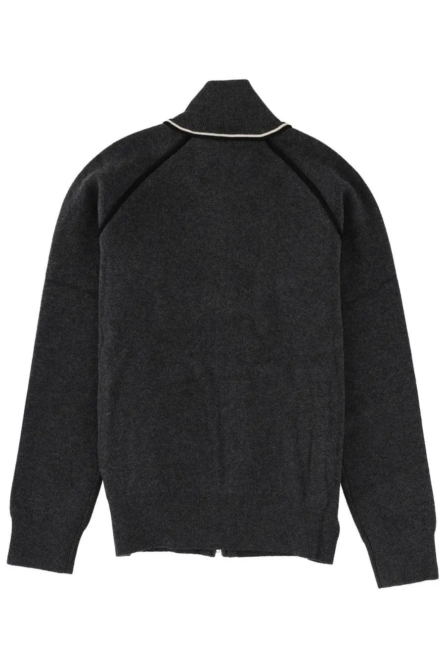 Isabel marant étoile women’s black knit cardigan with ribbed collar and white trim on sleeve seams