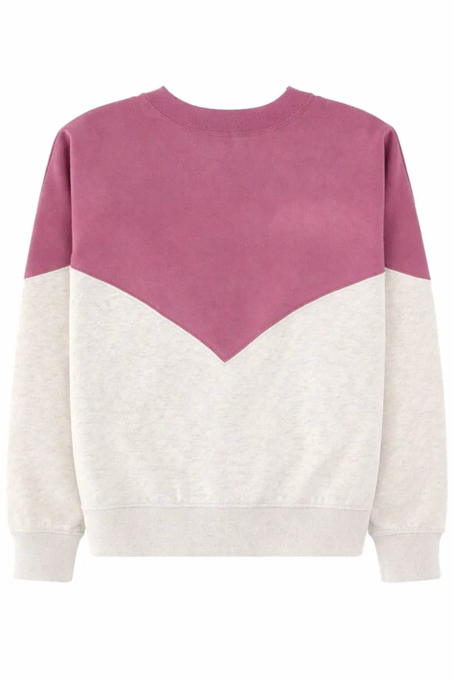 Isabel marant Étoile women’s felpa houston blue soft two-tone sweatshirt with dusty rose and cream sections and ribbed cuffs