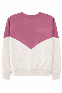 Isabel marant Étoile women’s felpa houston blue soft two-tone sweatshirt with dusty rose and cream sections and ribbed cuffs