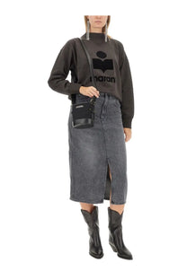 Isabel Marant étoile women’s felpa moby black crossbody bag with minimalist design and brand name on front