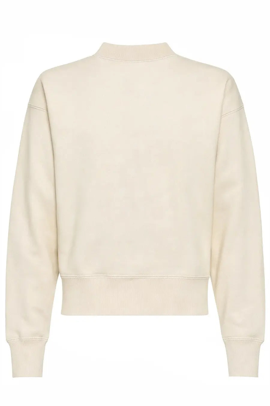 Cream-colored soft cotton crewneck sweatshirt with ribbed cuffs and hem from Isabel Marant Étoile women’s Felpa Moby White