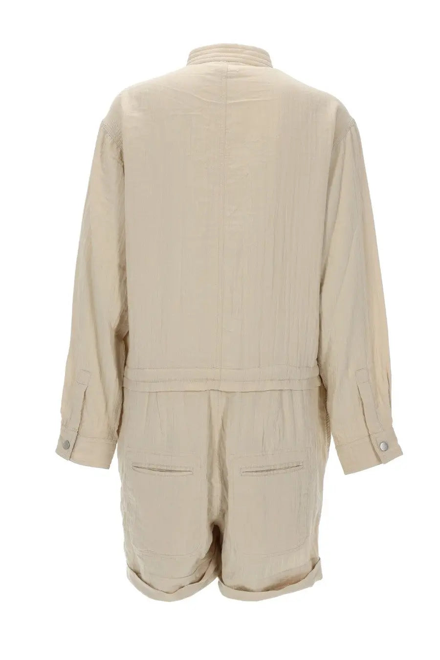 Beige linen jumpsuit with rolled cuffs and front pockets from Isabel Marant étoile womens jumpsuite betyna beige