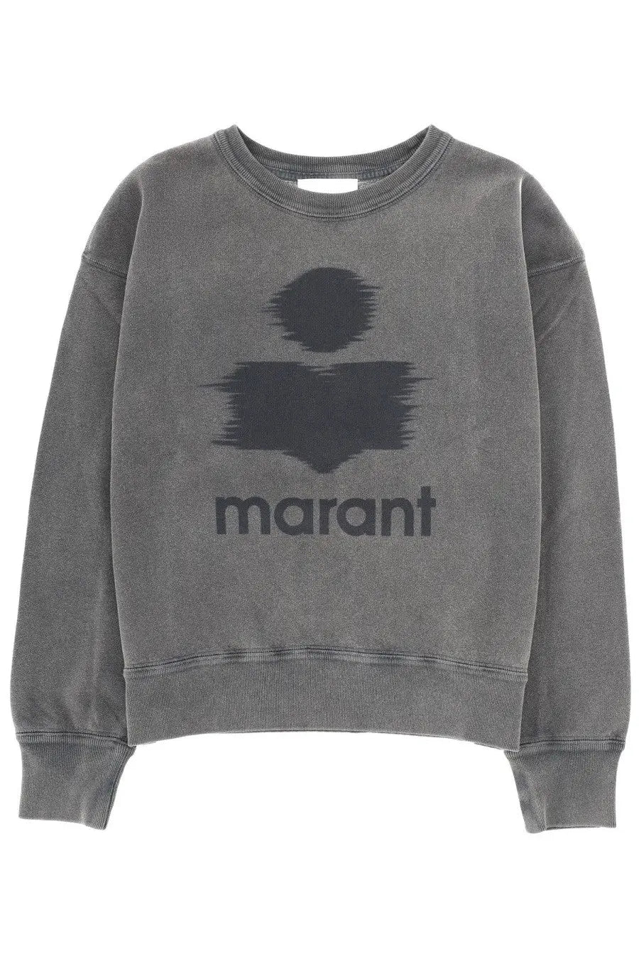 Isabel Marant Étoile women’s gray sweatshirt with a bold black abstract tree graphic and marant logo print