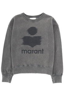 Isabel Marant Étoile women’s gray sweatshirt with a bold black abstract tree graphic and marant logo print