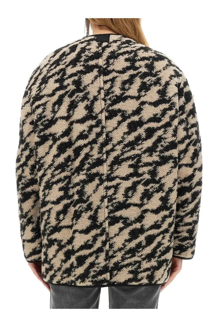 Isabel marant étoile women’s reversible jacket fernelia in beige and black leopard-print shearling material