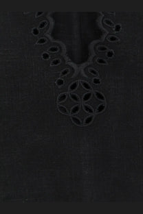 Isabel Marant Étoile women’s black cotton Sherazade short dress with intricate eyelet lace embroidered top neckline