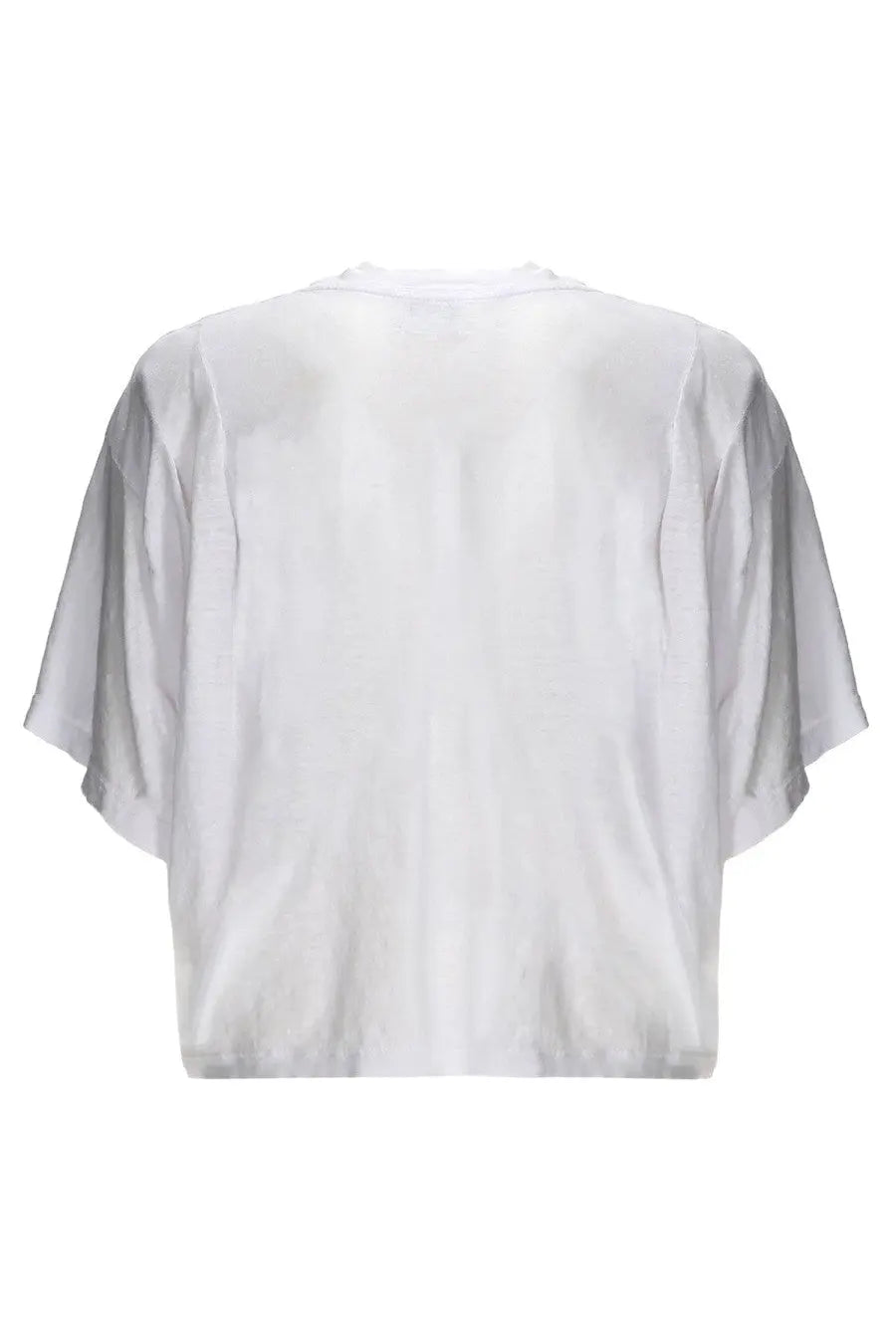 Isabel Marant Étoile women’s white cropped t-shirt with loose short sleeves and a simple round neckline