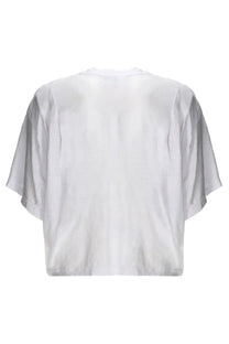 Isabel Marant Étoile women’s white cropped t-shirt with loose short sleeves and a simple round neckline