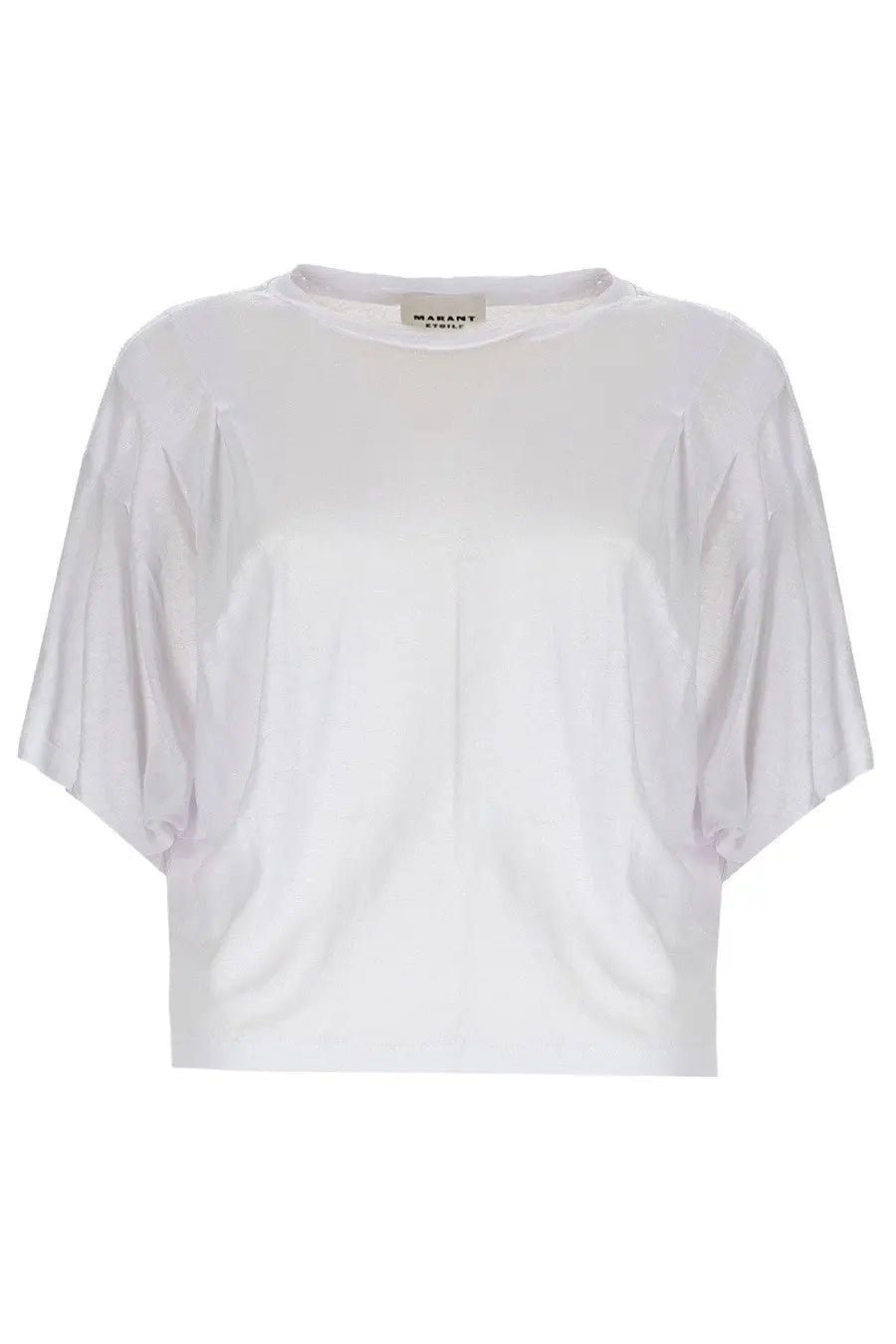 Isabel Marant Étoile women’s white lightweight shirt with relaxed fit and short puffed sleeves