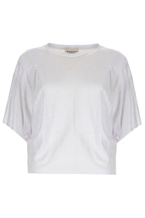 Isabel Marant Étoile women’s white lightweight shirt with relaxed fit and short puffed sleeves