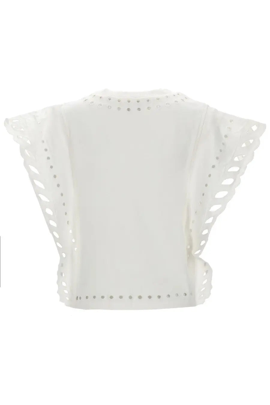 Isabel Marant Étoile women’s white blouse with delicate eyelet detailing along the neckline and sleeves
