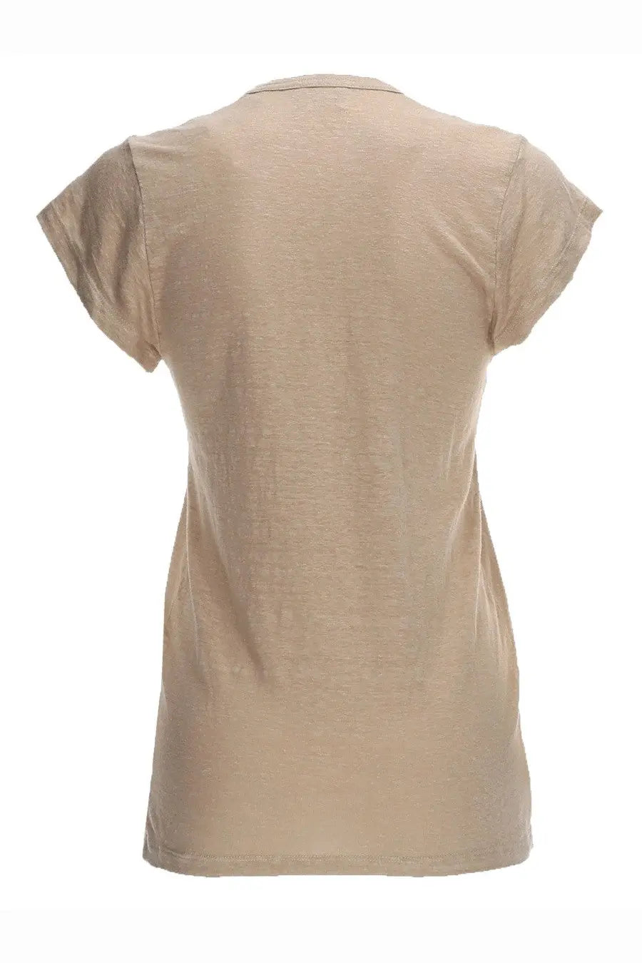 Isabel Marant Étoile women’s beige short-sleeved t-shirt with soft textured fabric and classic crew neckline