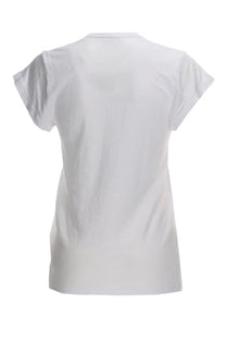 Isabel Marant Étoile women’s white short-sleeved t-shirt with crew neck and soft slightly wrinkled fabric