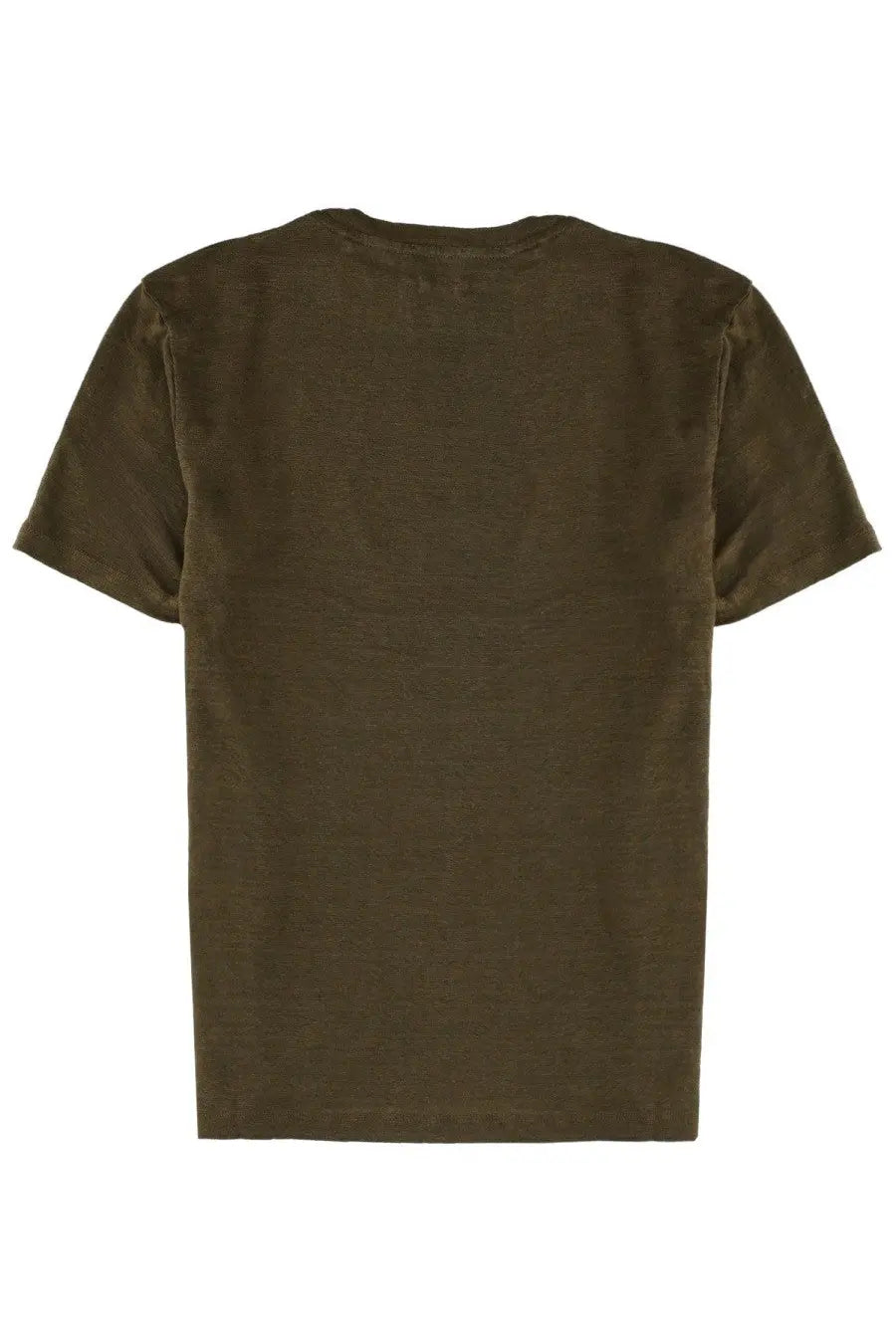 Isabel Marant Étoile women’s olive green cotton t-shirt with classic crew neck and short sleeves front view