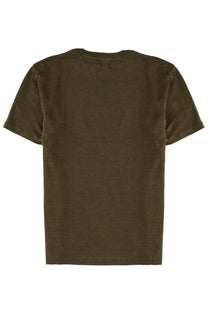 Isabel Marant Étoile women’s olive green cotton t-shirt with classic crew neck and short sleeves front view