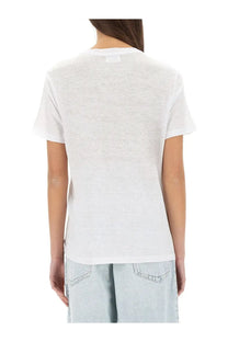 Isabel Marant Étoile women’s white cotton t-shirt with slight texture crew neck and short sleeves