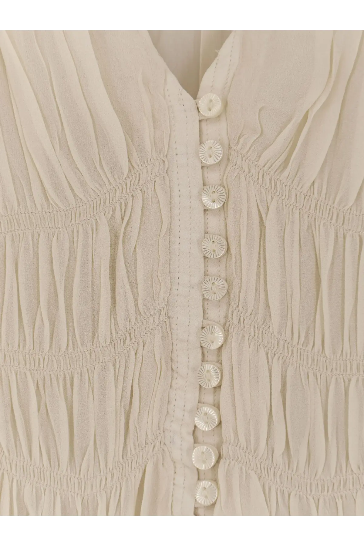 Cream-colored isabel marant étoile women’s viscose briane dress with v-neckline and decorative circular buttons