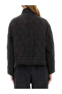 Isabel marant étoile women’s zakiane black quilted jacket with diamond stitching pattern and sleek design