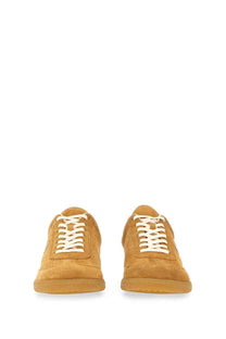 Isabel Marant men’s brycy sneaker beige tan suede low-top with white laces and matching tan rubber sole