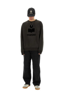 Isabel Marant men’s felpa mikoy black sweatshirt with bold black book logo and brand name across the chest
