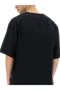 Isabel Marant men’s guizy shirt black oversized t-shirt showing back with subtle embossed lettering design