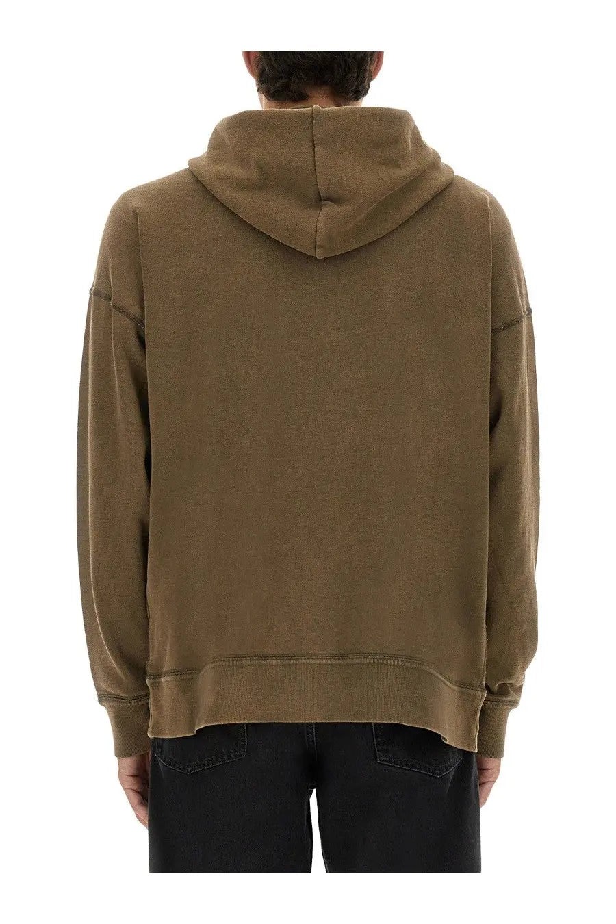 Isabel Marant men’s Miley sweatshirt brown relaxed-fit hoodie with soft faded texture and ribbed cuffs