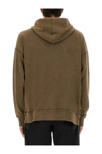 Isabel Marant men’s Miley sweatshirt brown relaxed-fit hoodie with soft faded texture and ribbed cuffs