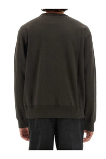 Isabel Marant men’s dark olive green crewneck sweatshirt with ribbed cuffs and hem in soft cotton material