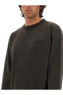 Isabel Marant men’s dark olive green long-sleeved sweatshirt with subtle embroidered logo on the chest