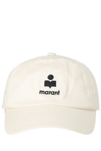 Isabel Marant men’s off-white cotton baseball cap with black embroidered marant logo on front