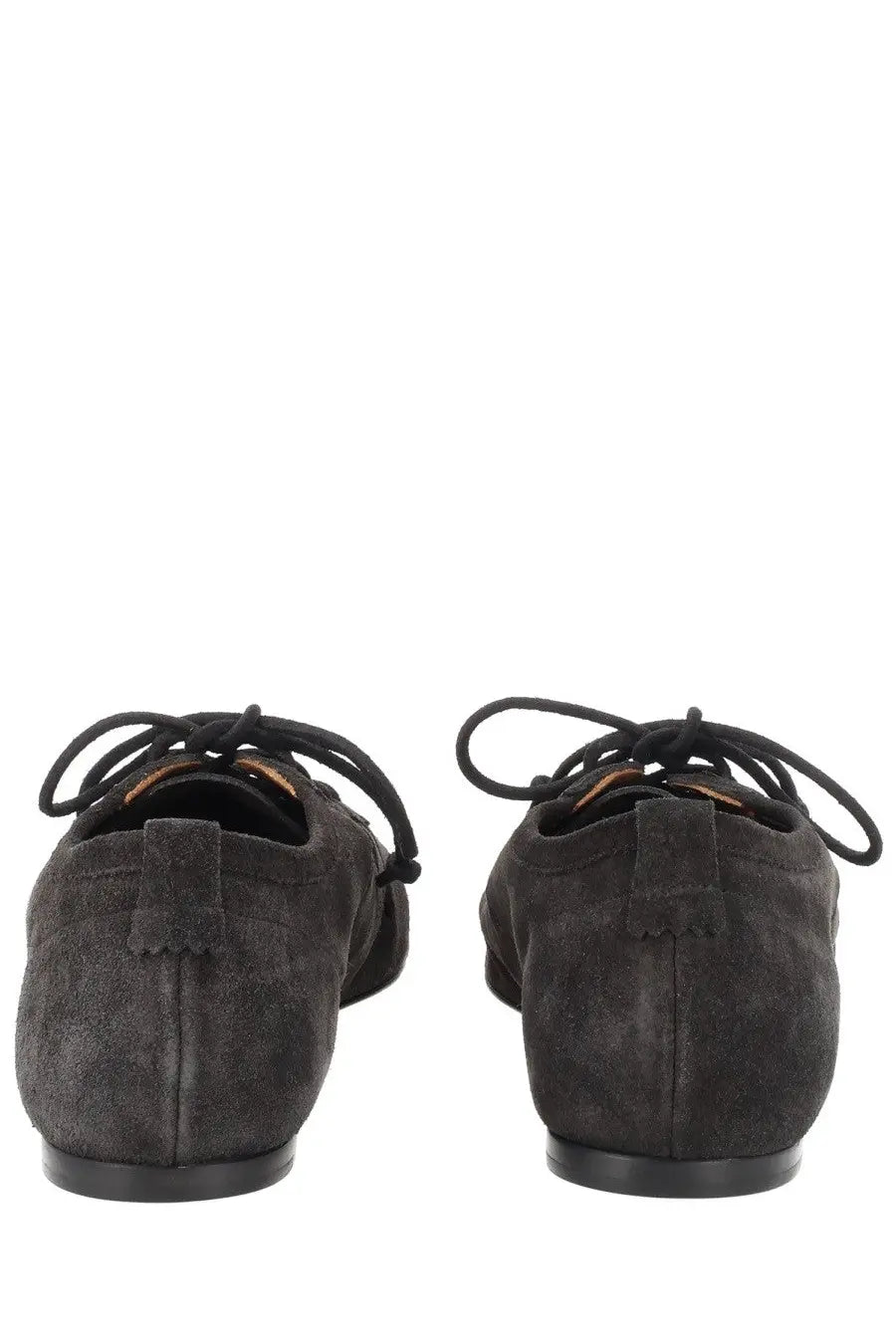 Isabel Marant women’s ballerina Leyza black suede lace-up flats with a soft matte finish and subtle texture