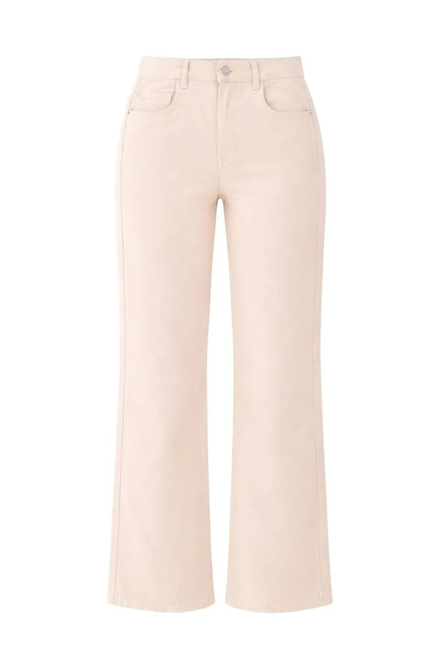 Isabel Marant women’s belvira jeans pink cream-colored wide-leg trousers with minimalist design and five-pocket styling