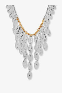 Isabel Marant women’s brass necklace gold with silver and gold-toned layered hammered oval pendant discs