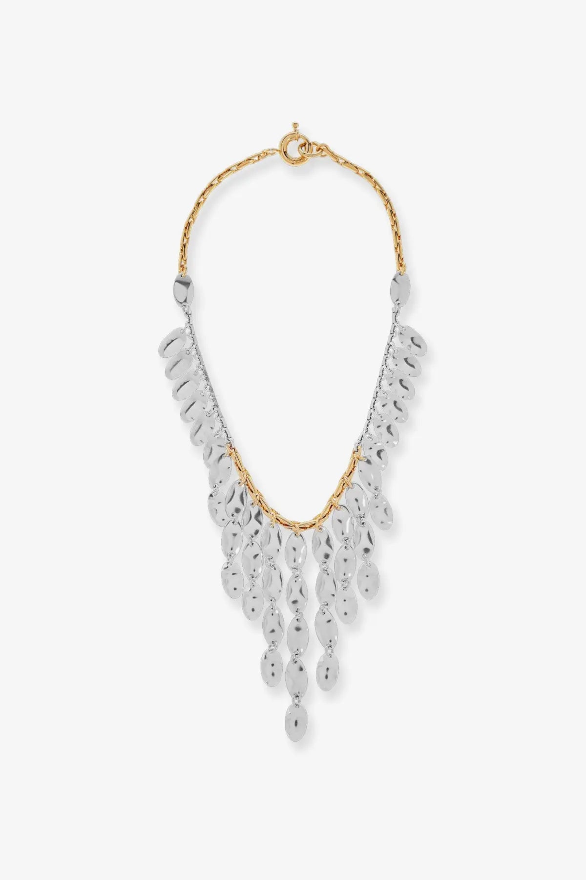 Gold-toned brass chain necklace with cascading silver teardrop pendants by isabel marant for women