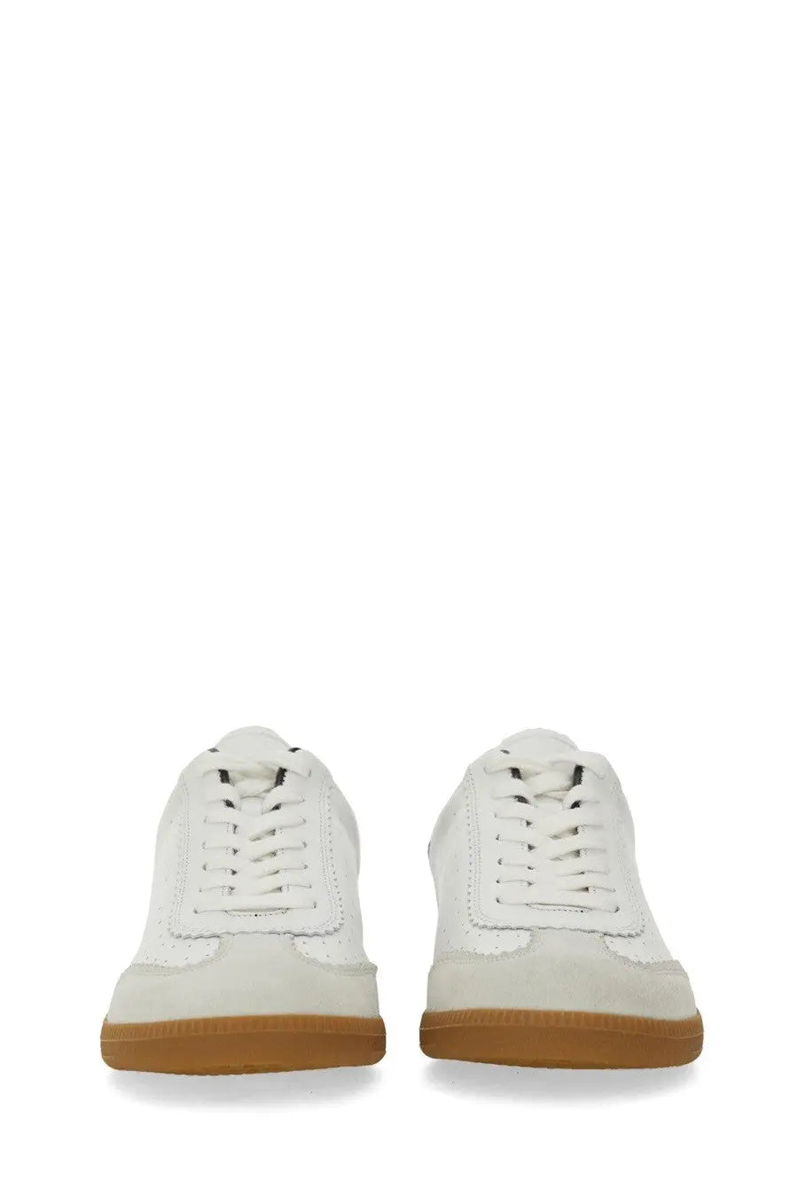 Isabel Marant women’s Bryce sneaker white leather with tan rubber sole and black laces white leather sneaker