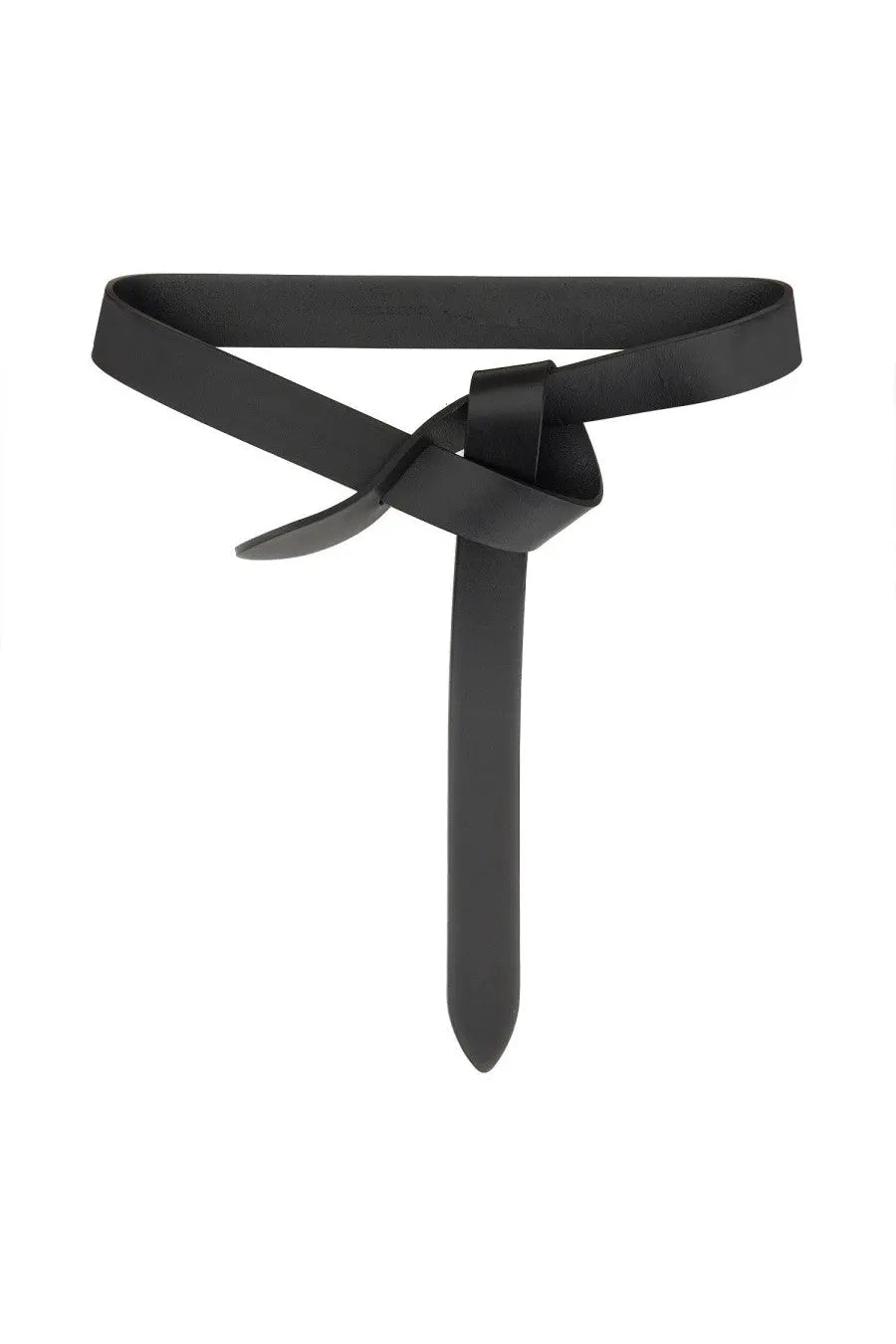 Isabel marant women’s cintura lecce black leather belt with minimalist knot design