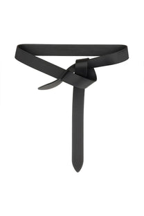 Isabel marant women’s cintura lecce black leather belt with minimalist knot design