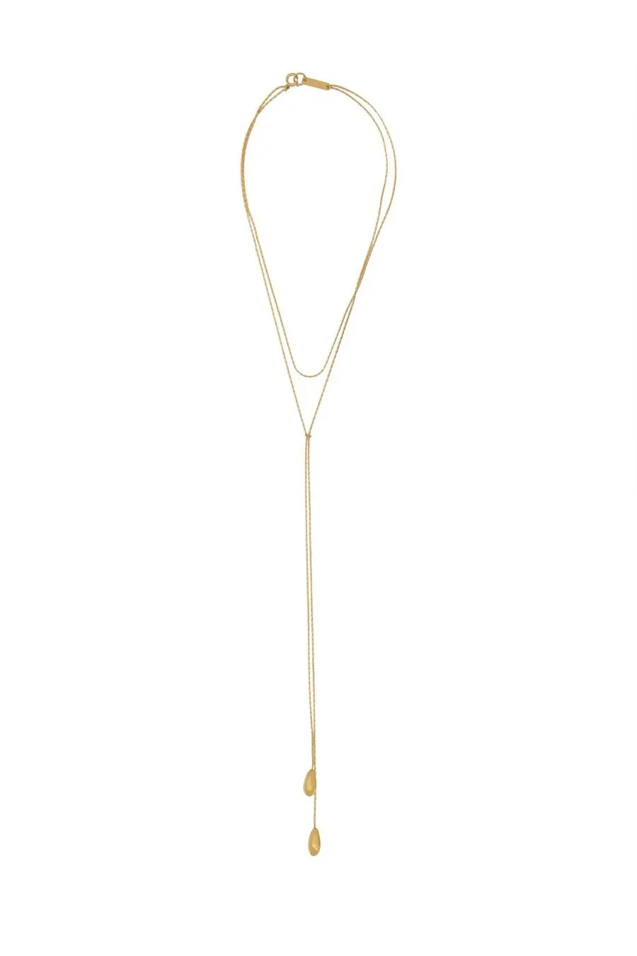 Isabel Marant women’s collana lunga gold gold-toned layered necklace with delicate chain strands and teardrop pendants