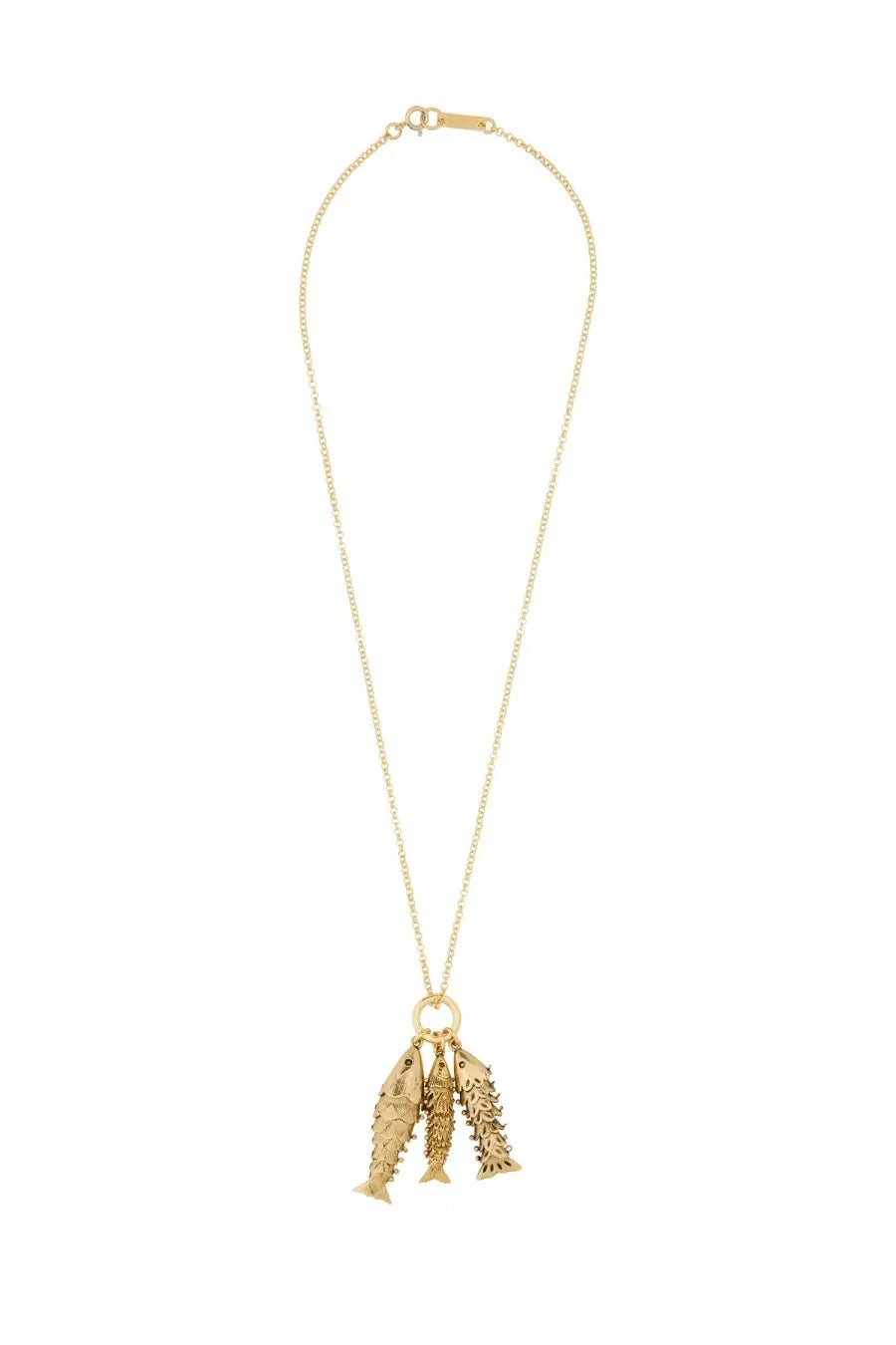 Isabel Marant women’s colllana river gold necklace with three gold-toned detailed fish charms on a delicate chain