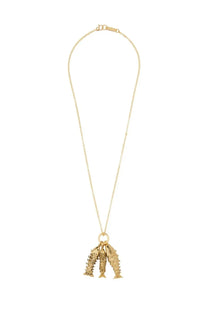Isabel Marant women’s colllana river gold necklace with three detailed gold-toned fish charms on a delicate chain