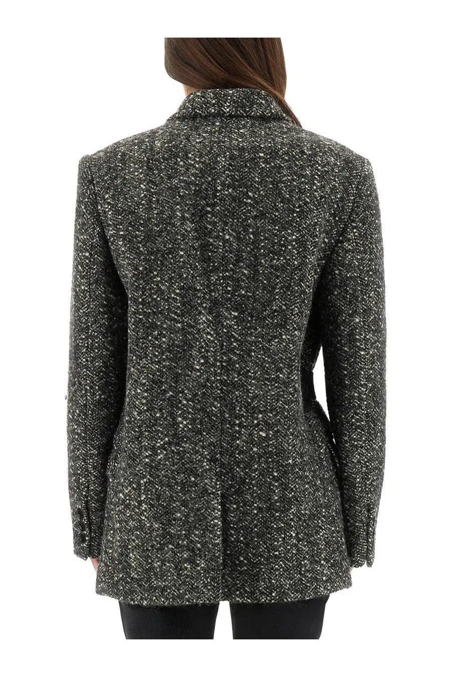 Isabel Marant women’s Ezzia jacket black black and white speckled tweed blazer with classic collar