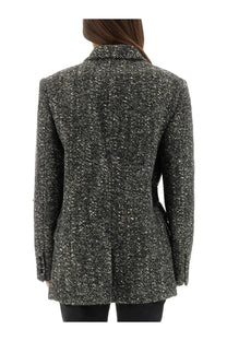 Isabel Marant women’s Ezzia jacket black black and white speckled tweed blazer with classic collar