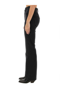 Isabel Marant women’s jeans belvira black high-rise flared denim jeans with straight-leg cut and classic five-pocket design